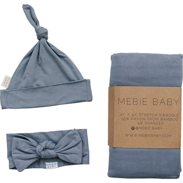 Dusty Blue Bamboo Hat OR Head Wrap Set