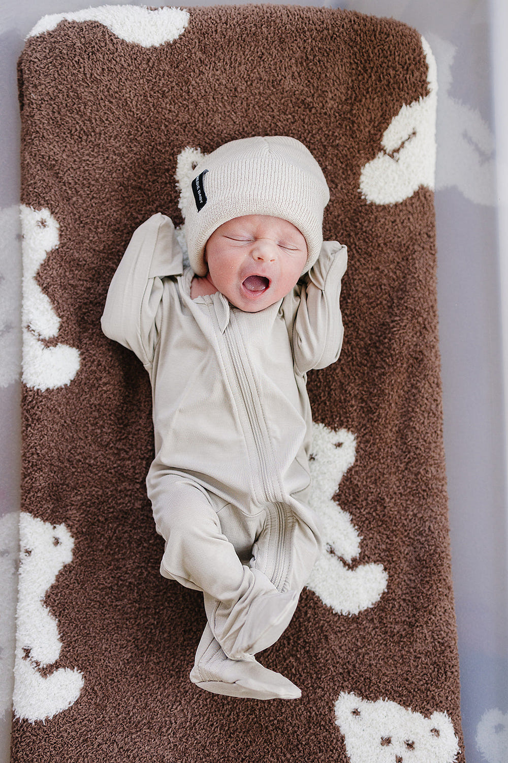 Oatmeal Mebie Baby Beanie - MOOGCO Baby