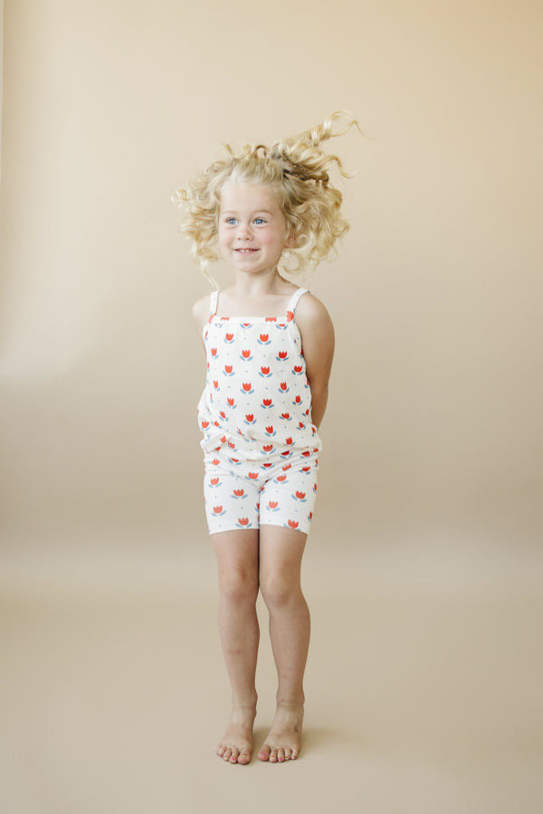 Red White & Blue Tulip Ribbed Bamboo 2pc Tank Set