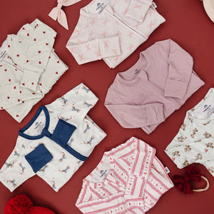 Valentine's Teddy Bear 2pc Bamboo Pajamas for babies, cozy bedding and sleepwear, angle view 13.