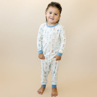 M is for Monsters 2pc Bamboo Pajamas for babies, soft and cozy sleepwear in fun monster design.