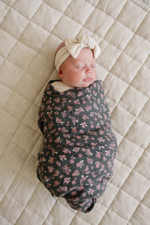 Olive Bloom Muslin Swaddle Blanket