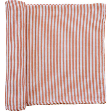 Pink stripes muslin swaddle blanket for babies, soft and breathable, perfect for swaddling and comfort.