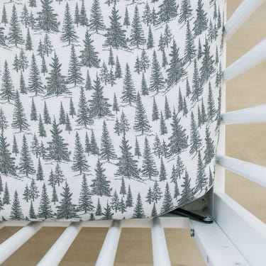 Forest Muslin Crib Sheet - Soft, breathable bedding for a cozy nursery. Perfect for your baby's crib.