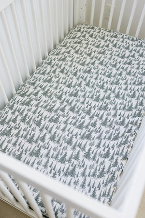 Forest Muslin Crib Sheet