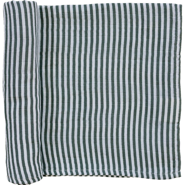 Green Stripes Muslin Swaddle Blanket