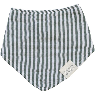 Green Stripes Classic Muslin Bib for babies, soft and stylish, perfect for mealtime messes.