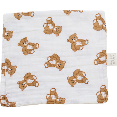 Teddy Bear Muslin Burp Cloth