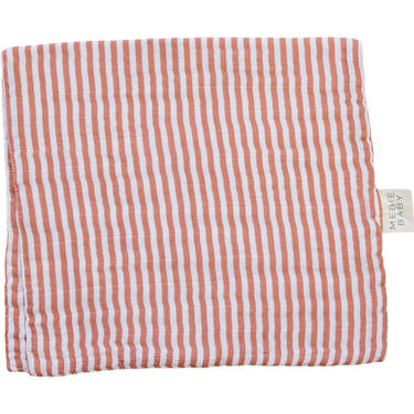 Pink stripes muslin burp cloth for babies, soft and absorbent, perfect for feeding and drooling.