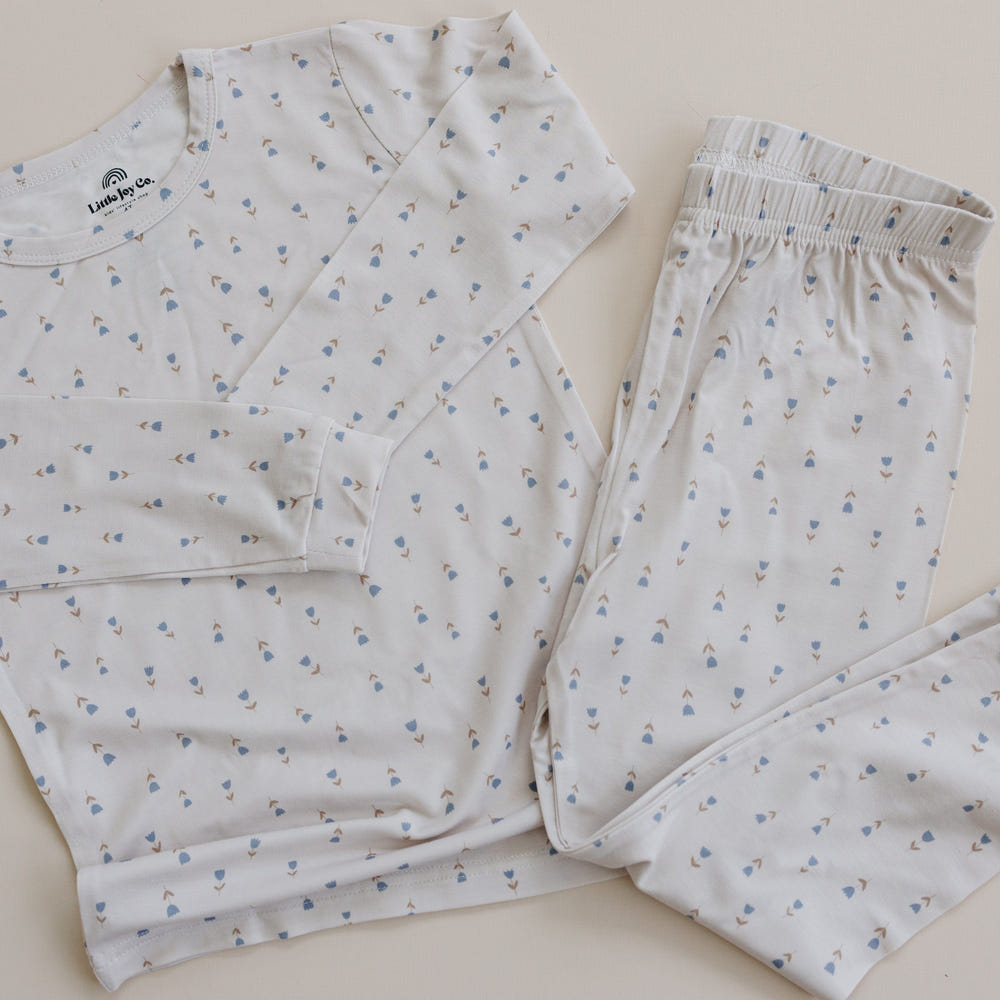 Tiny Tulips 2pc Bamboo Pajamas for babies, soft and breathable sleepwear in a charming floral design.