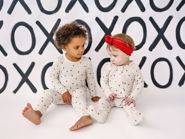 Tiny Hearts 2pc Bamboo Pajamas for babies, cozy and stylish sleepwear in soft bamboo fabric.