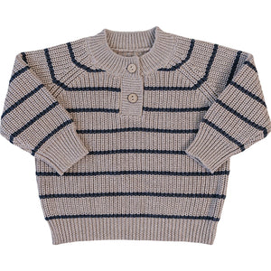 Brown + Charcoal Stripe Knit Sweater