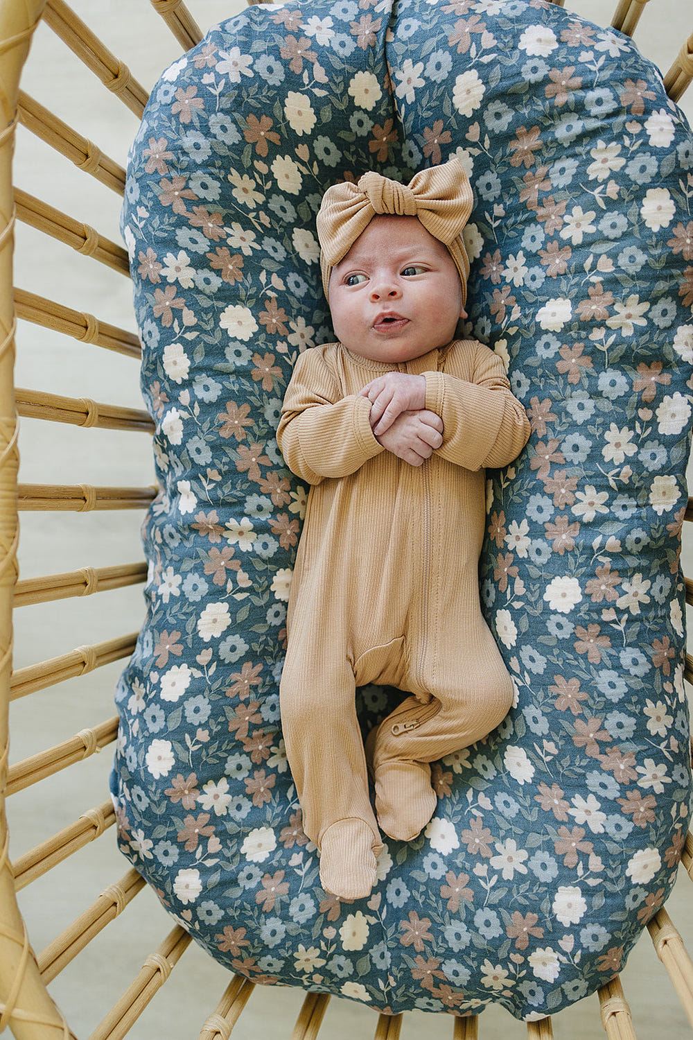 Latte Ribbed Bamboo Head Wrap - MOOGCO Baby