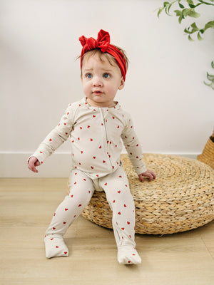 Tiny Hearts Bamboo Zippy Pajamas