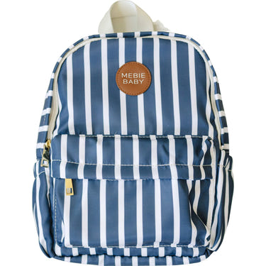 Navy stripe mini backpack for babies, perfect for gear and equipment on-the-go.