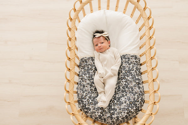 Liberty Floral + Coastal Plaid Lace Muslin Quilt - MOOGCO Baby