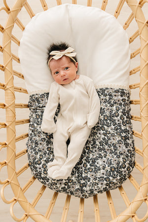 Cream Ribbed Bamboo Zipper - MOOGCO Baby