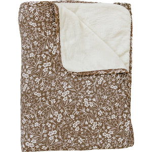 Brown Floral Bamboo Fleece Quilt