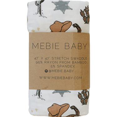 Outlaw Cowboy Ribbed Bamboo Stretch Swaddle for babies, soft and breathable bedding for comfortable sleep.