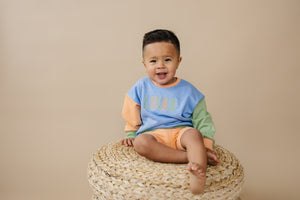 Orange Ribbed Bike Shorts