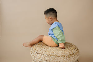 Orange Ribbed Bike Shorts