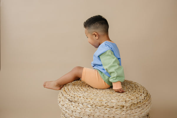 Orange Ribbed Bike Shorts