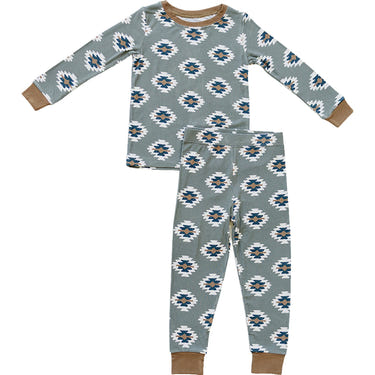 Southwest Aztec Ribbed Bamboo Cozy Set for babies - stylish two-piece set in soft, breathable fabric.