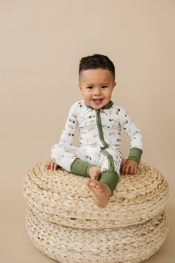 Tiny Tractors Bamboo Zippy Pajamas