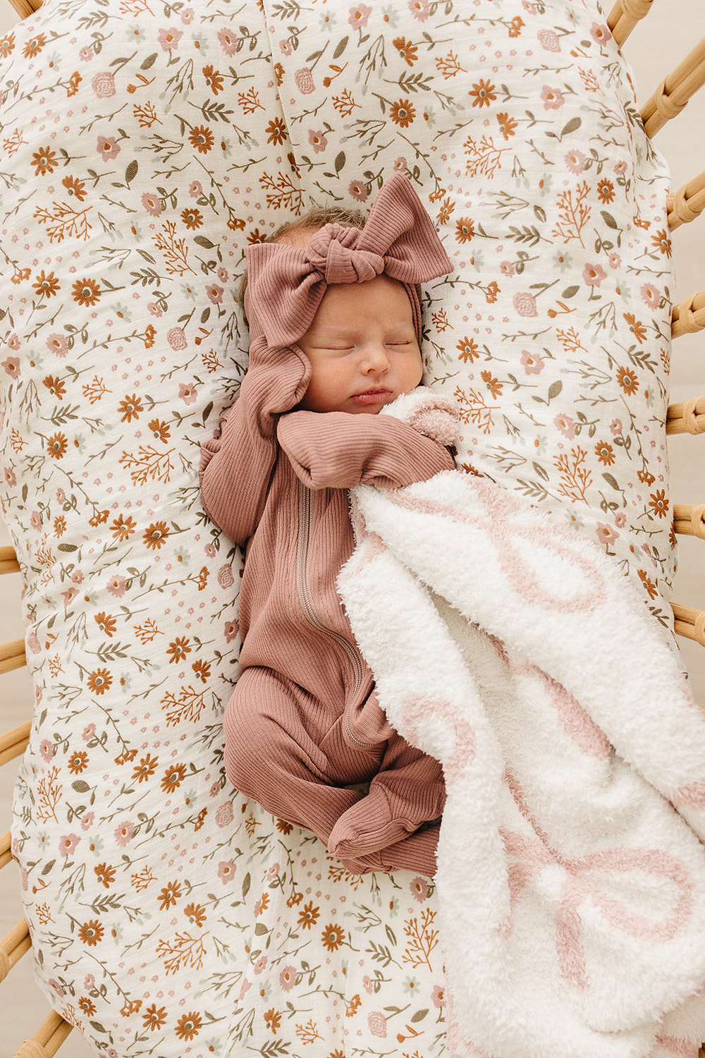 Dusty Rose Organic Cotton Ribbed Zipper - MOOGCO Baby