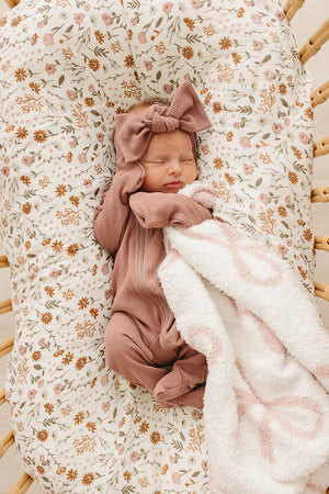 Dusty Rose Organic Cotton Ribbed Zipper - MOOGCO Baby