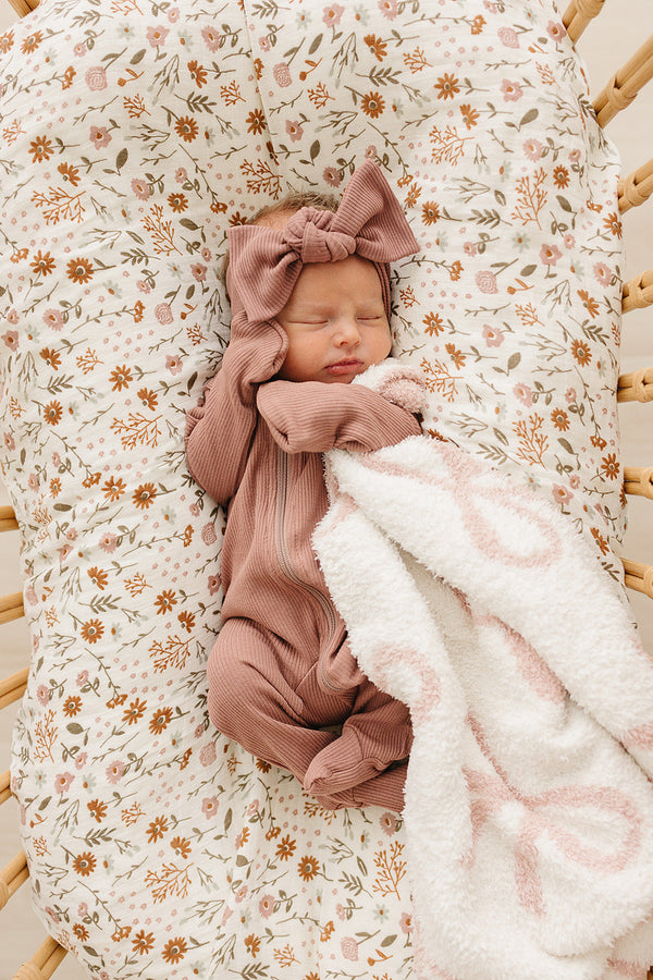 Dusty Rose Organic Cotton Ribbed Zipper - MOOGCO Baby