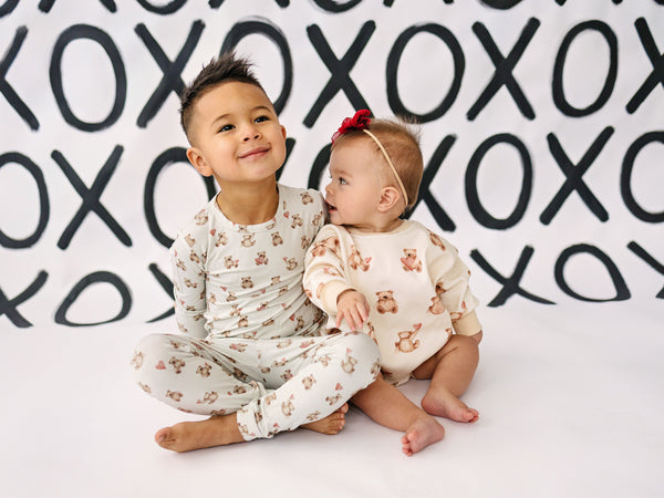 Teddy Bear Hearts 2pc Bamboo Pajamas
