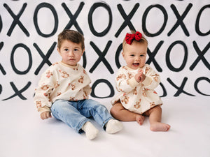 Teddy Bear Hearts Crewneck Sweatshirt