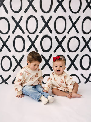 Teddy Bear Hearts Crewneck Sweatshirt