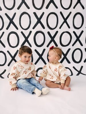 Teddy Bear Hearts Crewneck Sweatshirt