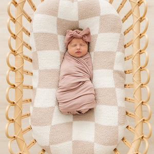 Dusty Rose Bamboo Stretch Swaddle - MOOGCO Baby