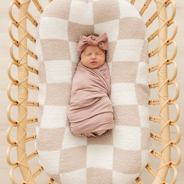 Dusty Rose Bamboo Stretch Swaddle - MOOGCO Baby