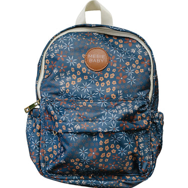 Navy floral mini backpack for babies, perfect for stylish outings and everyday use.
