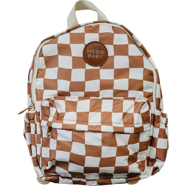 Rust wavy checkered mini backpack for babies, stylish and functional accessory for little ones.
