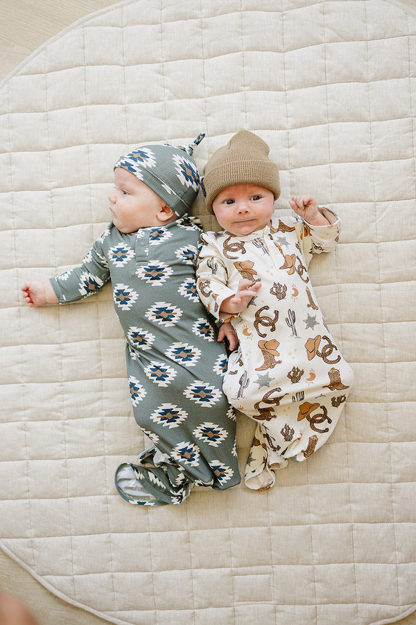 Southwest Aztec Ribbed Bamboo Knot Gown