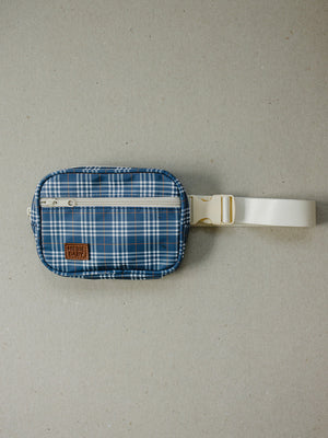 Navy Plaid Mini Fanny Pack
