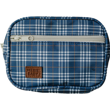Navy plaid mini fanny pack for babies, stylish and practical accessory for little ones.