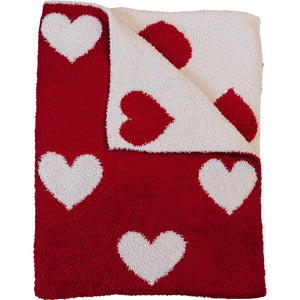 Soft Hearts Plush Blanket for babies, perfect for swaddling and cozy comfort. Ideal for nurseries and baby gifts.