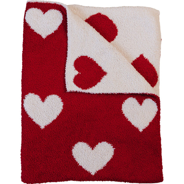 Soft Hearts Plush Blanket for babies, perfect for swaddling and cozy comfort. Ideal for nurseries and baby gifts.