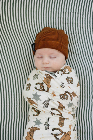 Outlaw Cowboy Ribbed Bamboo Stretch Swaddle