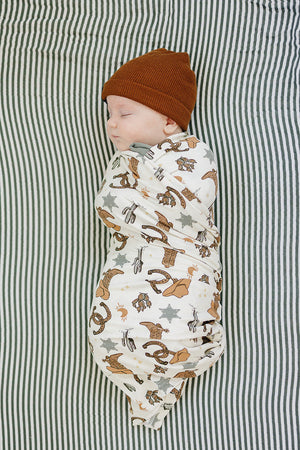 Outlaw Cowboy Ribbed Bamboo Stretch Swaddle