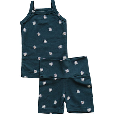 Navy Daisies Tank and Biker Short Set for babies, stylish and comfortable clothing for little ones.