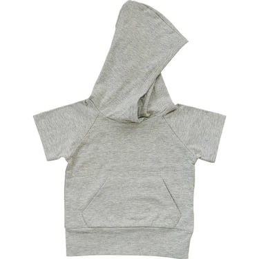 Heather Grey Hooded Tee for babies, soft and stylish top perfect for everyday wear.