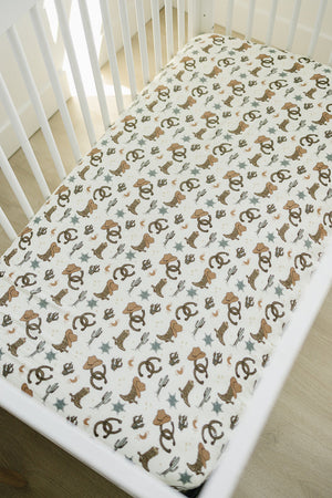 Outlaw Cowboy Muslin Crib Sheet