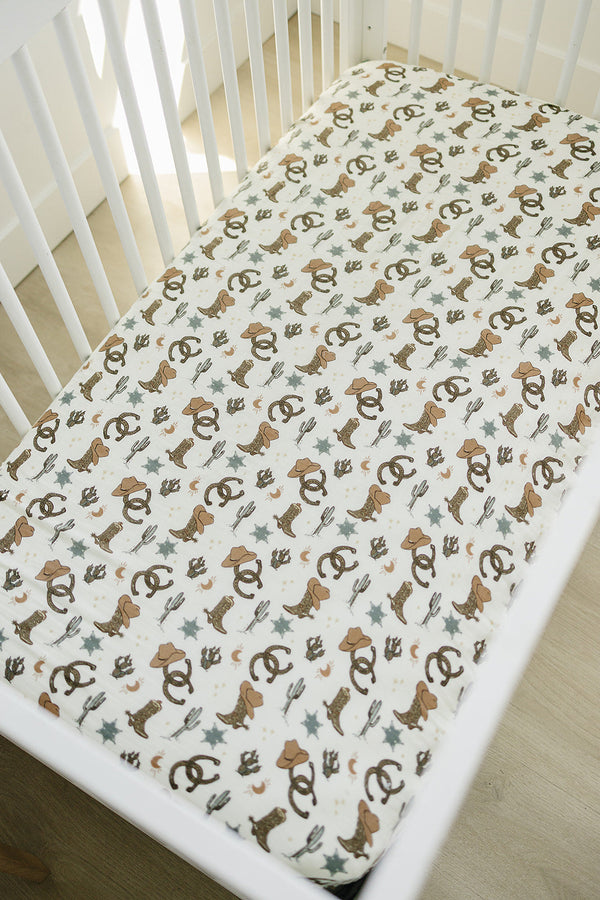 Outlaw Cowboy Muslin Crib Sheet